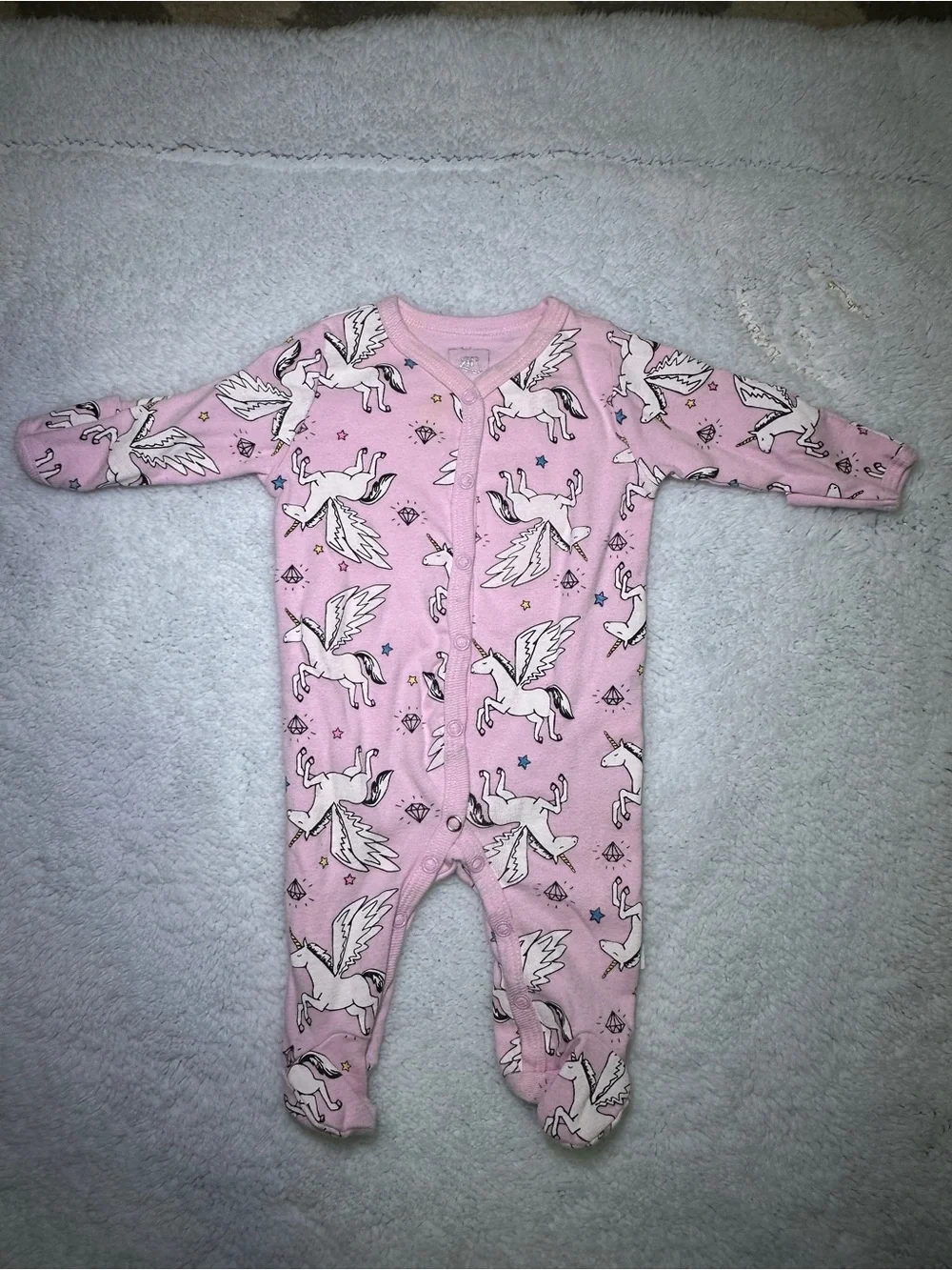 Bundle of 12 0-3 months Onesie Footie Pink & Yellow Floral Baby Pajama Everyday